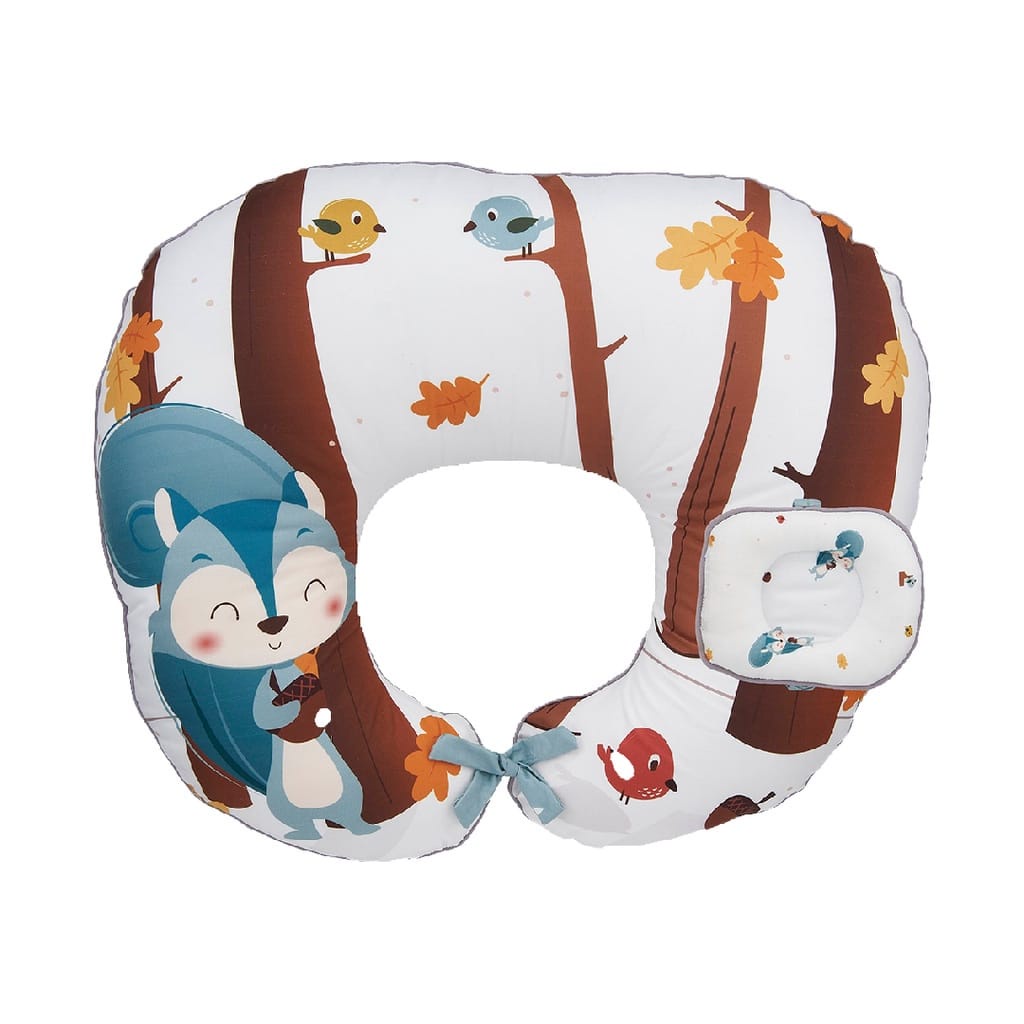 Vee &amp; Mee Nursing Pillow Bantal Menyusui Anti Bakteri + Free Bantal Lengan Squirrel Series  - VMB 2030