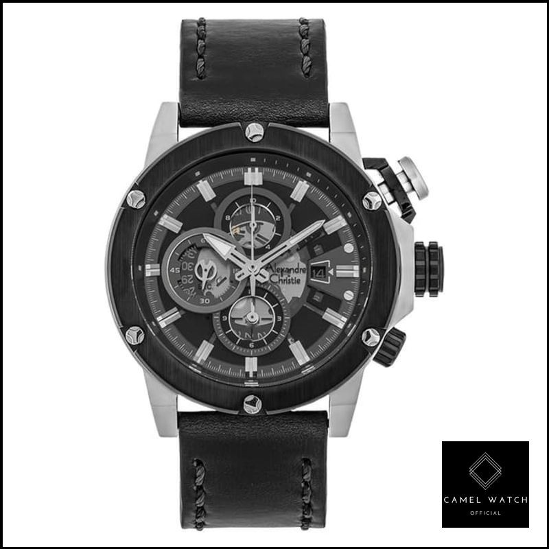 Terlaris Alexandre Christie AC 6491 MC LTBBA Chronograph Men Black Dial Black
