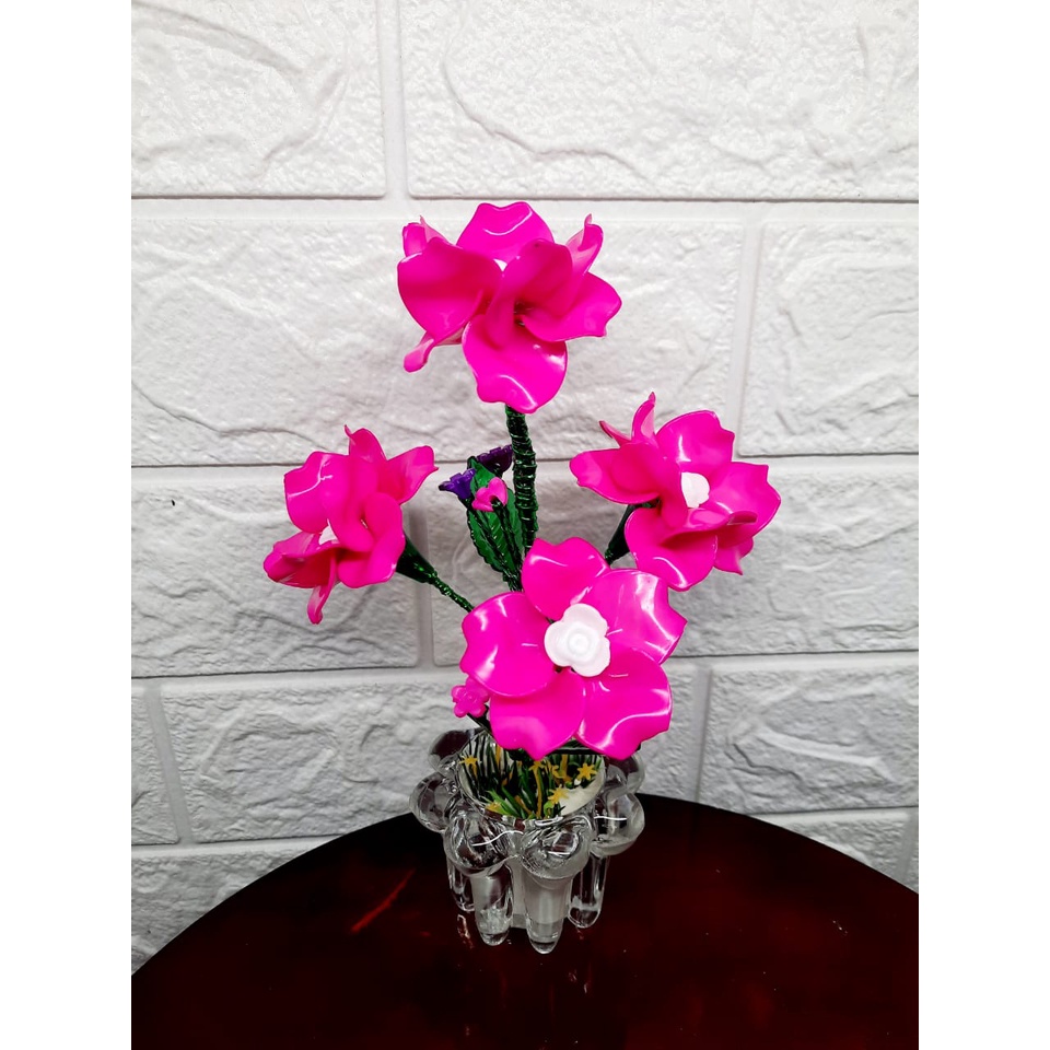 bunga hias ruang tamu akrilik vas kaca model anggrek