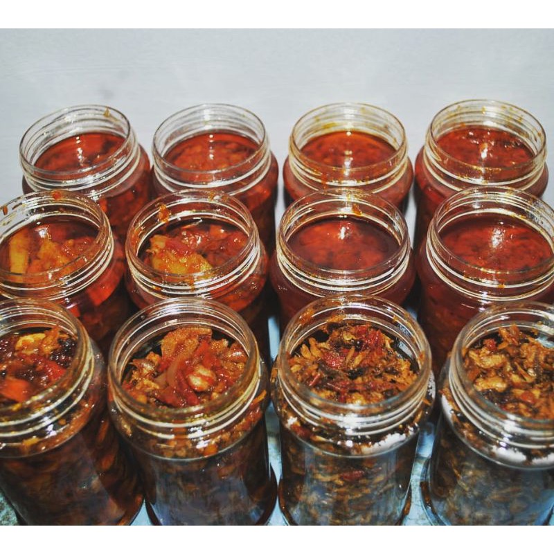

sambal siap saji/sambal ayam suwir/tongkol/jengkol/pete/cumi/bawang