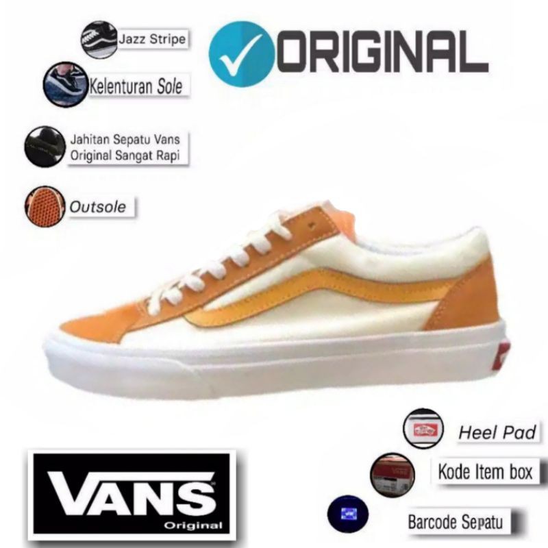 SEPATU VANS ORIGINAL PUTIH ORANGE NEW BRAND / ORIGINAL VANS