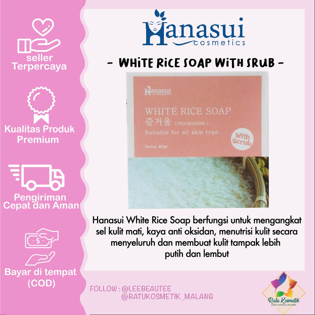 ❤ RATU ❤ Sabun  Hanasui Arang Coffe Rice Charcoal Aloevera With Scrub (✔️BPOM)