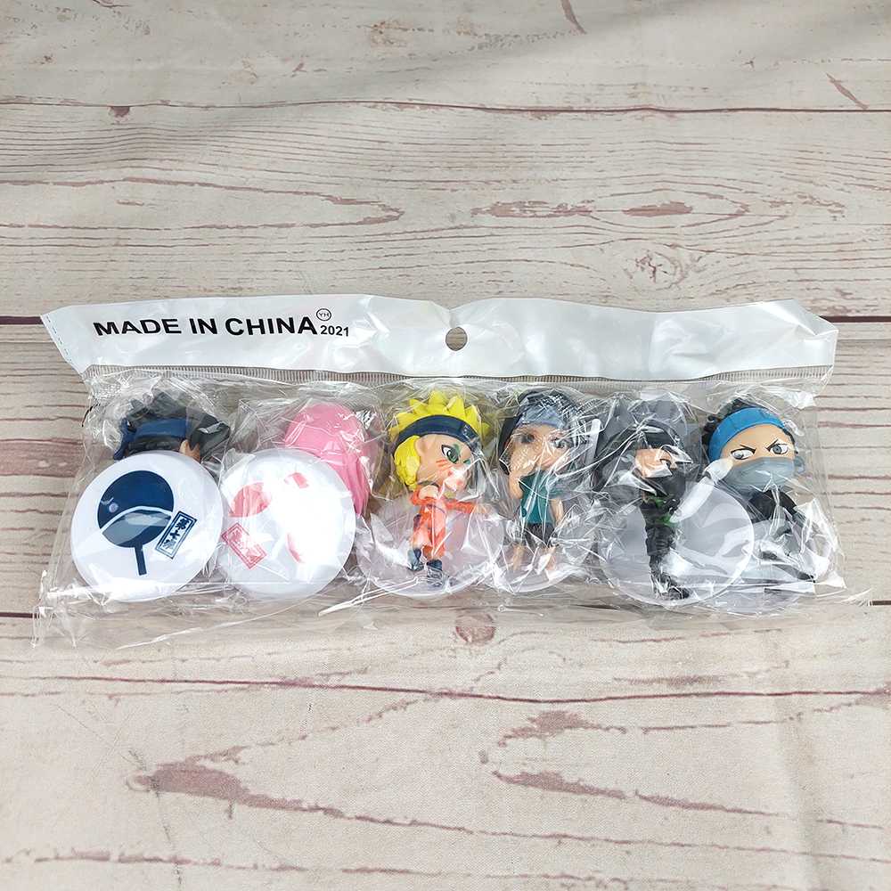 Action Figure Naruto 6 PCS / Patung Figure Anime Chibi Karakter / Mainan Patung Naruto Hokage Sasuke Sakura Kakashi Gaara Itachi Uchiha Zabuza, Haku, Tobi, Killer Bee / Miniatur Naruto Kyubi Asli Keren 1 Set / Mainan Pajangan Naruto Full Set Murah Origina