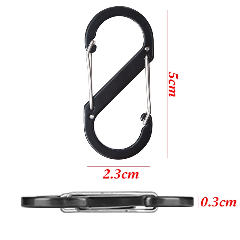 Carabiner Bentuk S Bahan Aluminum Alloy Untuk Camping / Memancing