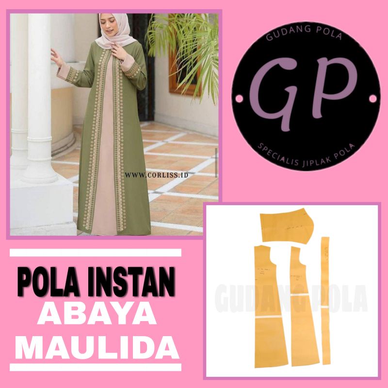 [✓COD] - Abaya Maulida - Pola Instan Abaya Maulida - Pola Instan Baju - Pola Fashion Muslim
