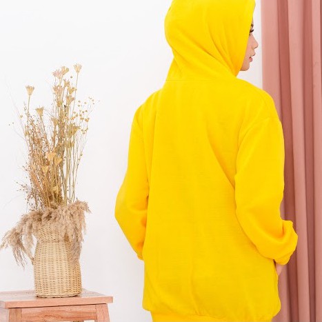 Sweater Hoodie Polos Oversize Jaket Pria Wanita Premium WARNA KUNING