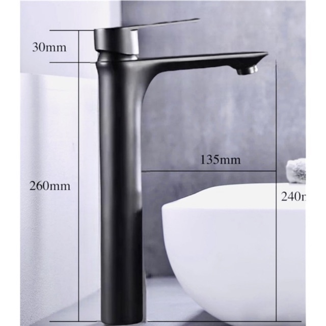 5506 BLACK Kran Wastafel Panas Dingin Mixer Hitam - Keran Air Hot Cold Faucet