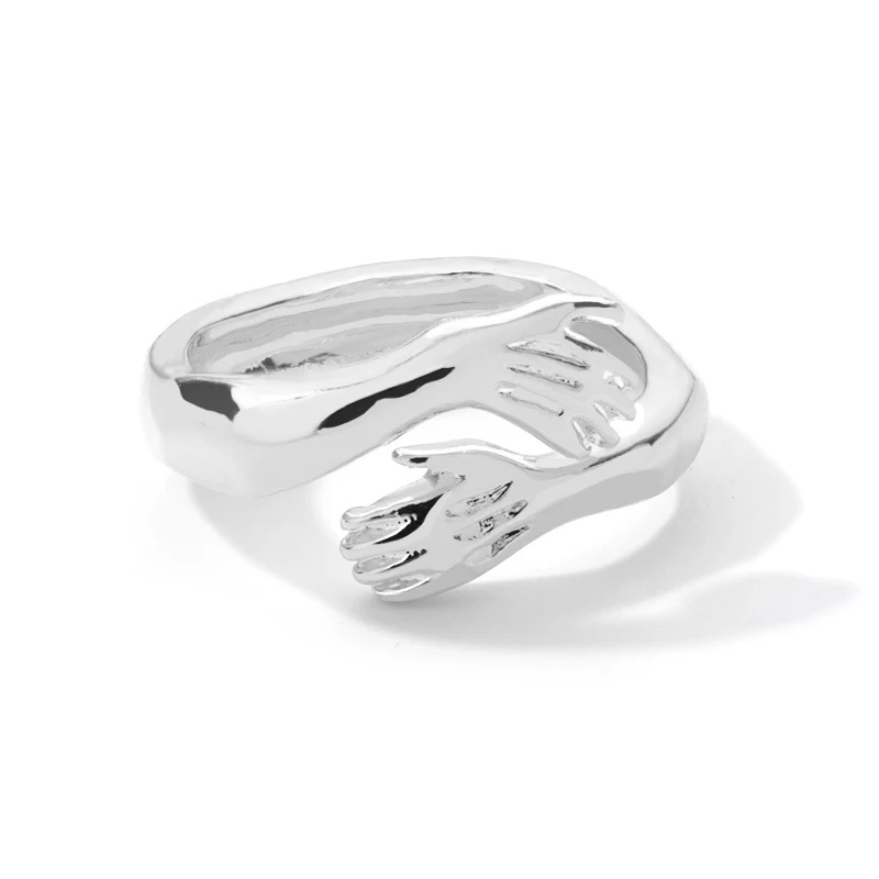 Cincin Sterling Silver 925 Model Terbuka Adjustable Bentuk Tangan Antik Untuk Wanita