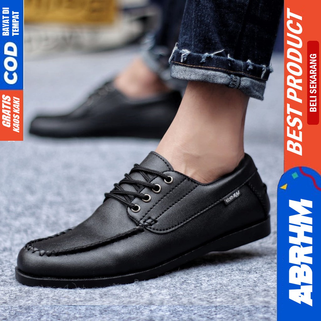 ABRHM X MONZ Sepatu Kasual Pria Sepatu Pria Casual Kulit Pu Sepatu Kerja Cowo/Cowok Ori Santai SepatuSemi Formal Kuliah Kondangan Gaya keren Kekinian Murah Terlaris