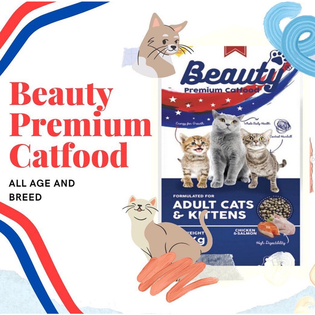 Beauty Premium 1kg Makanan Kucing Kering Premium
