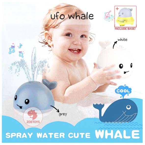 Zoetoys UFO Whale | Mainan Mandi Anak Sensor Music Lampu LED Shower Bath Spray Water Toys  Semprot Air Mancur Paus | Cari Kado Natal