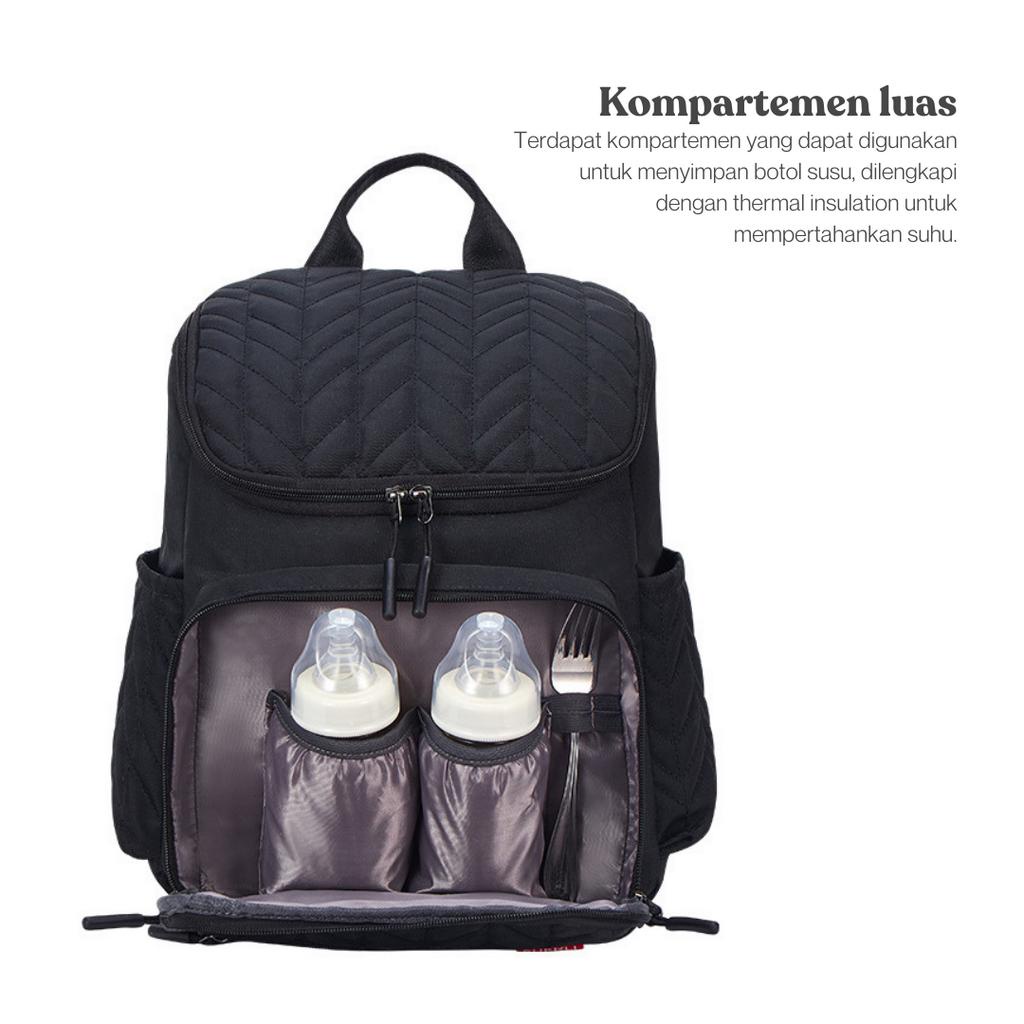 Little Momos Tas Perlengkapan Bayi Travelling Diaper Bag Ransel Backpack Premium