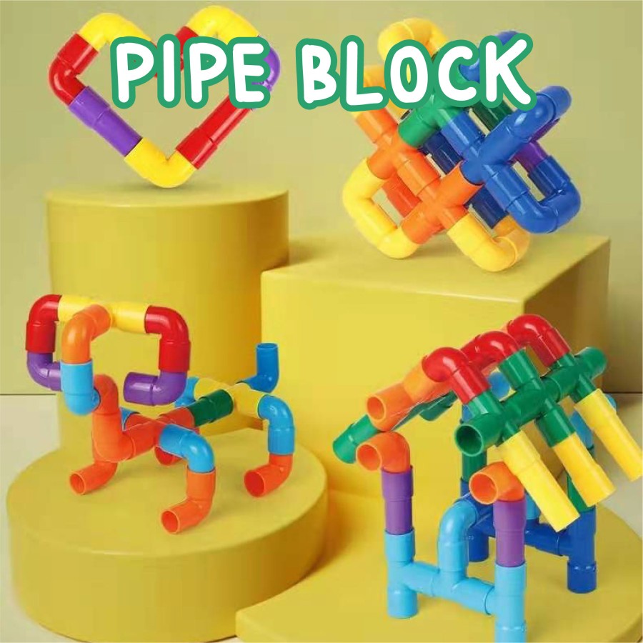 Mainan Anak Pipe Block Pipa Building Blok Puzzle Edukasi Lego DIY PIPA