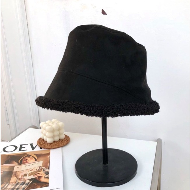 IMPORT WOMAN TEEN SUEDE WOOL WINTER BUCKET HAT KOREAN STYLE TOPI WOL WANITA MUSIM DINGIN MUSIM GUGUR