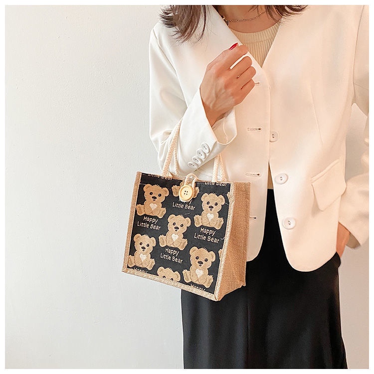 Tote Bag Wanita Import / Tas Tote Bag Kancing Bear Wanita Import