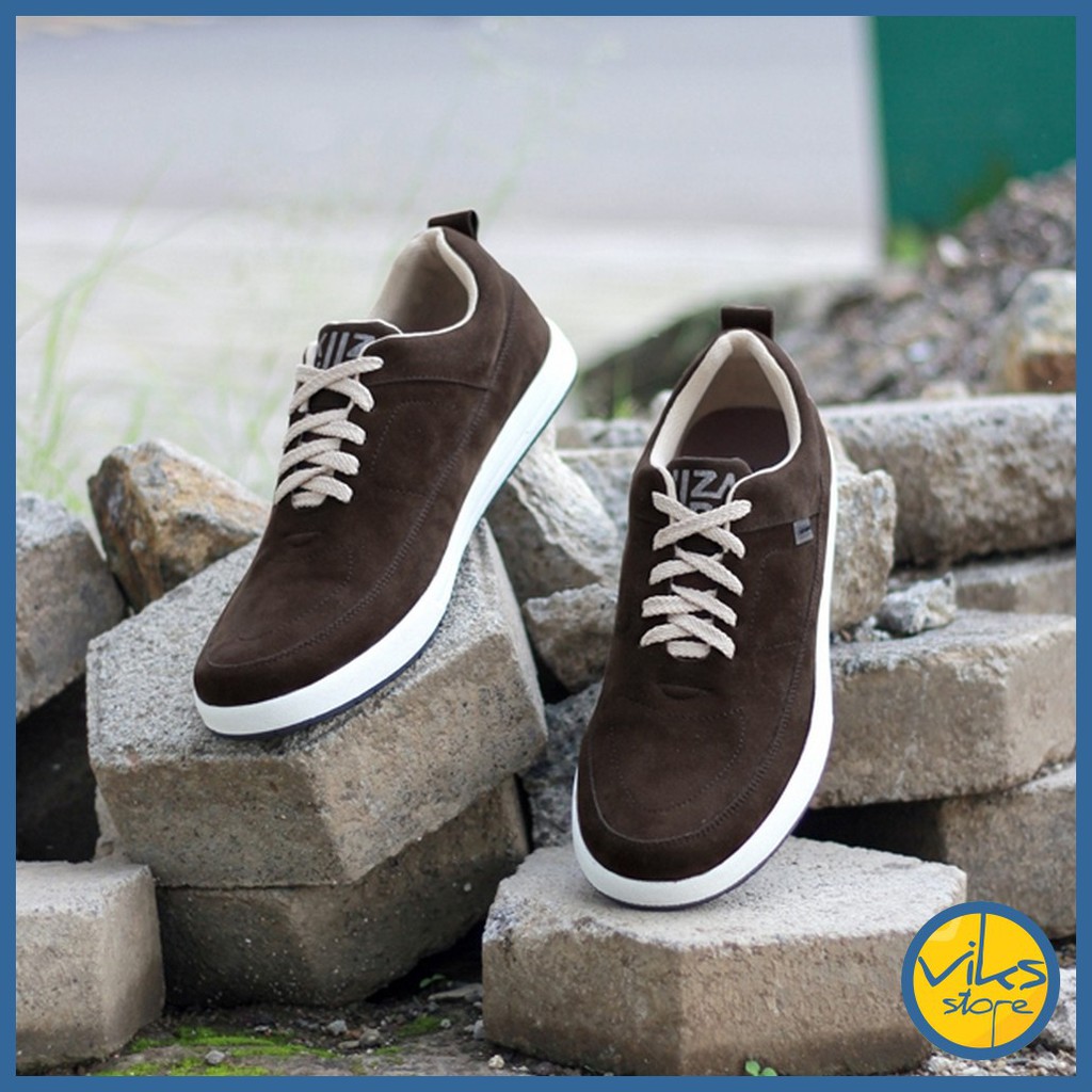 Sepatu Sneakers Pria Cowok Tali Style Casual Distro Kuzatura Original Suede Lokal Premium Elegan