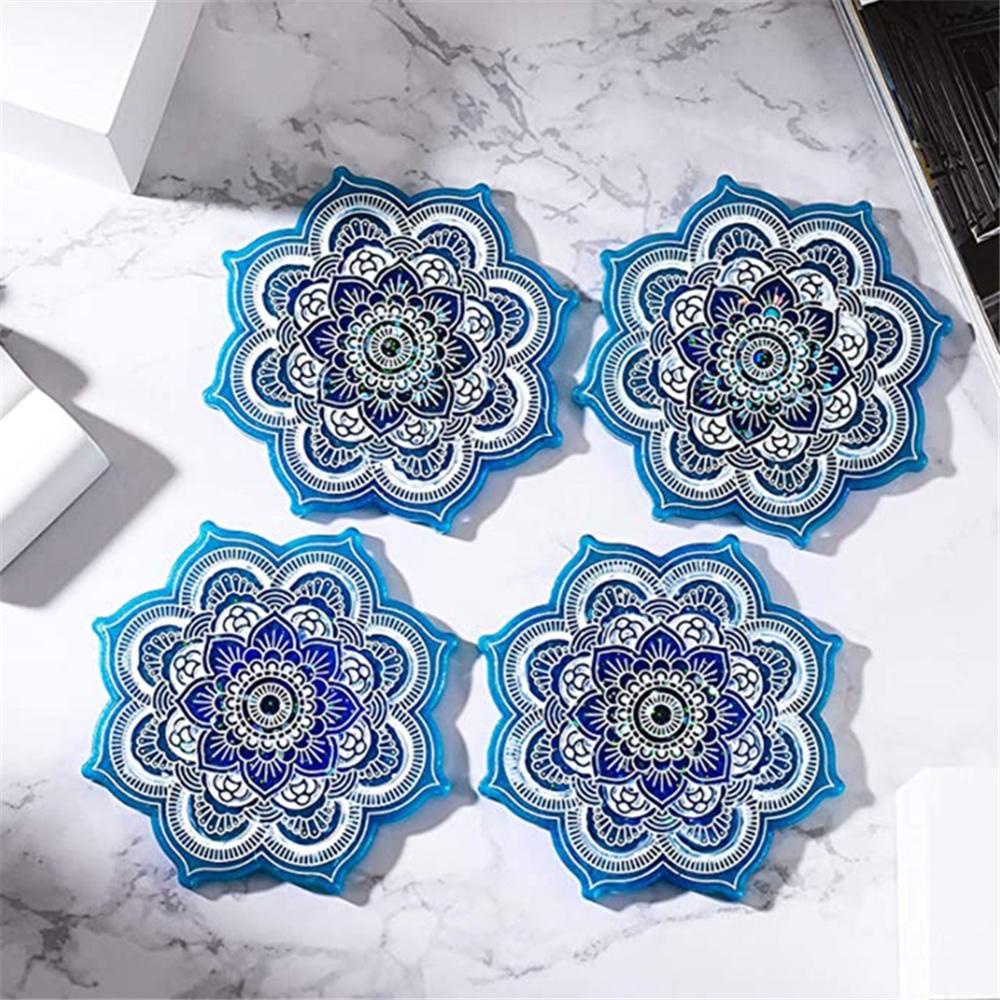 Solighter Tatakan Gelas Untuk Minuman Membuat Alat DIY Kerajinan Tray Cup Mat Casting Cetakan Silikon Silicone Drink Coaster
