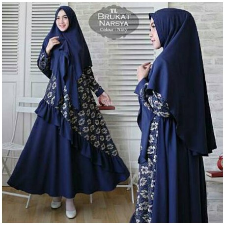 Gaamis syari brukat mewah bahan mossCrepe terbaru /fashion syari lucu cantik mewah /syari pesta