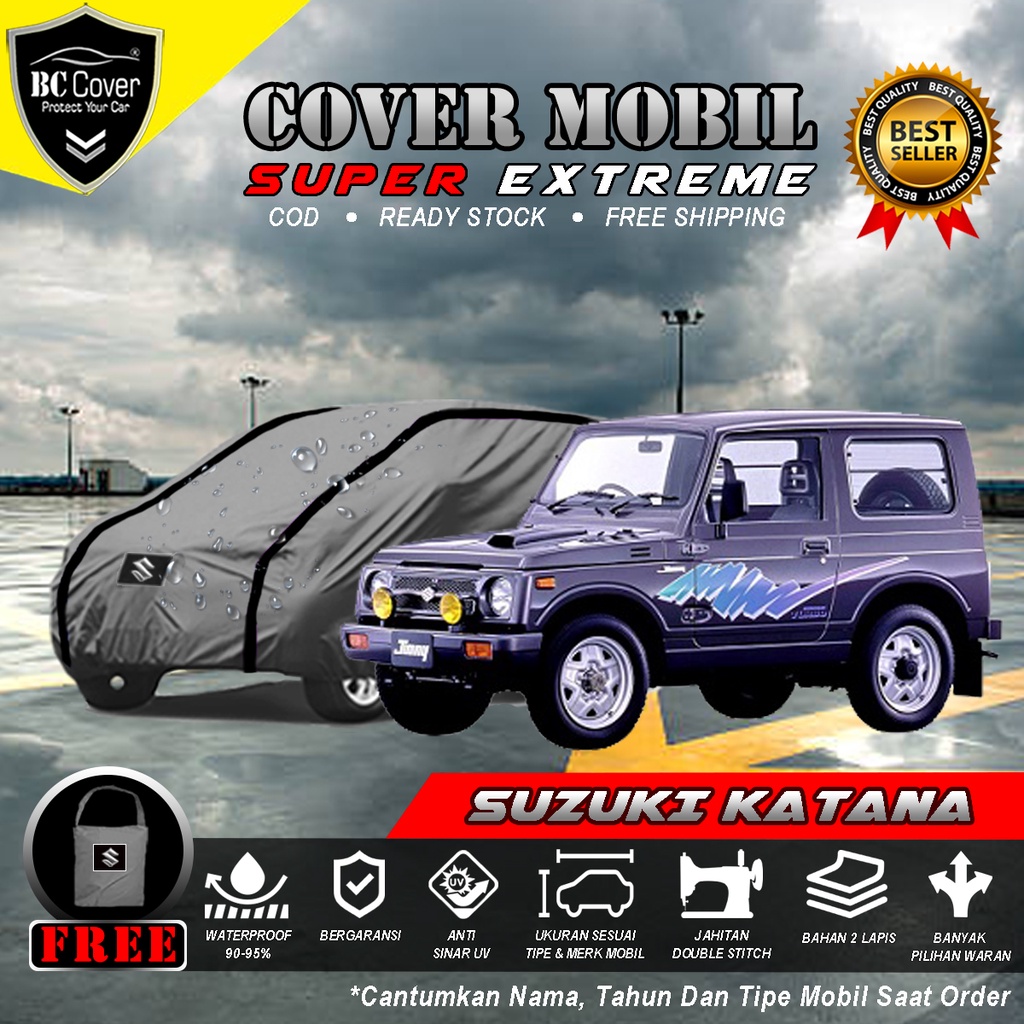 Body Cover Mobil Suzuki Katana Outdoor Waterproof / Sarung Mobil Katana Waterproof / Selimut Tutup Mantol Kerudung Mantel Penutup Mobil Katana Waterproof Outdoor Anti Air