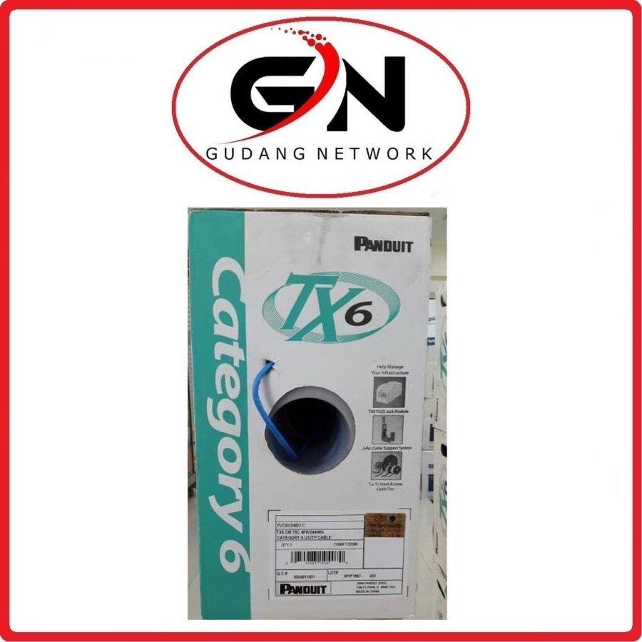 kabel UTP PANDUIT CAT 6 tipe PUC6C04BU-C TX6 / PANDUIT CAT 6 TX6