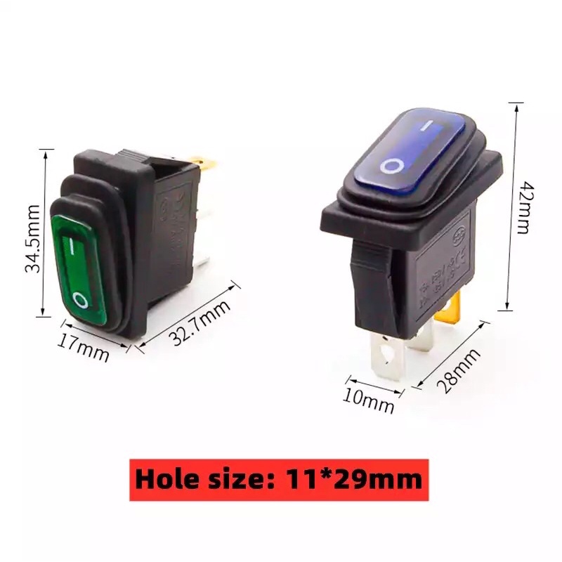 Saklar KCD3 12V 24V 220V 30A Tahan Air Rocker Switch 3 Pin SPST On Off Rocker