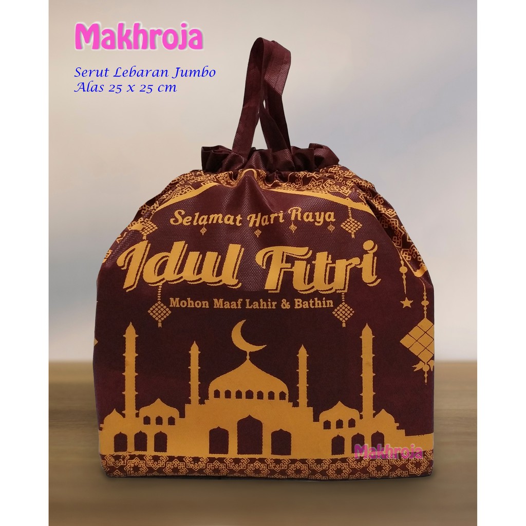 

Tas Goodie Bag Parcel Lebaran Idul Fitri Serut 24 Jumbo Maroon