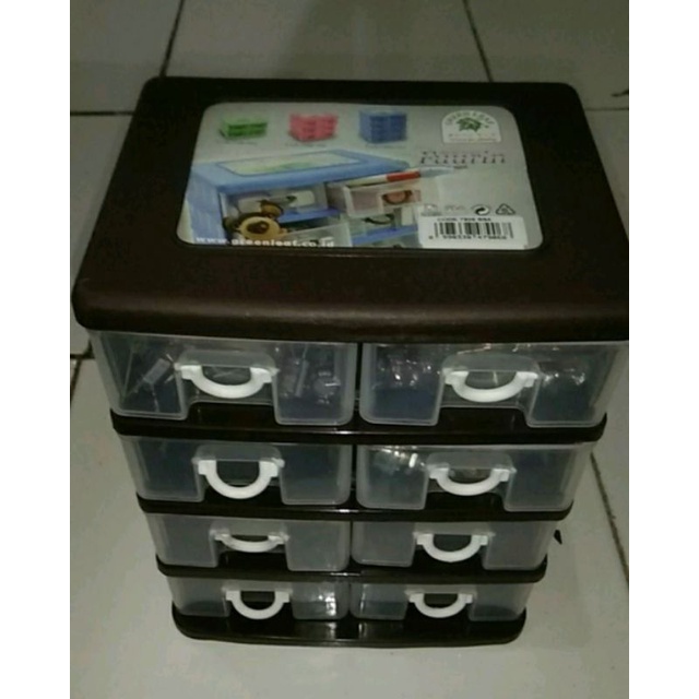 LACI MINI CONTAINER 8 SUSUN GREEN LEAF 7906 / RAK CABINET STORAGE BOX / KOTAK PENYIMPANAN BARANG