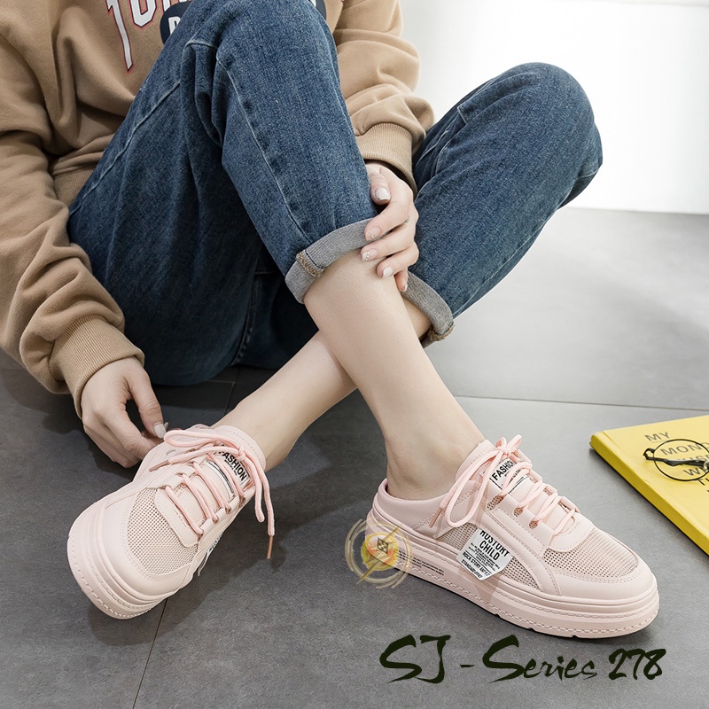 {JWALK} Sepatu Sneakers/ Slip On Sneakers Wanita Tali Trendy JIMIN - 278