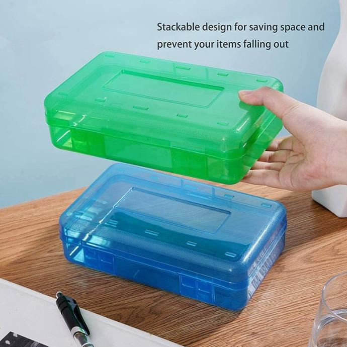 

WEDIHJK 6 PACK KOTAK PENSIL BAHAN PLASTIK KAPASITAS BESAR DE DFD6546E