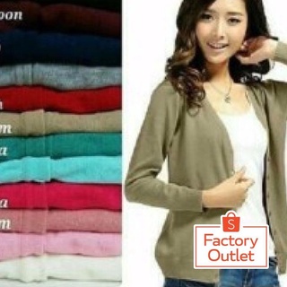 R064 Cardigan Wanita Rajut Spandek BAJU RAJUT BASIC CARDY 