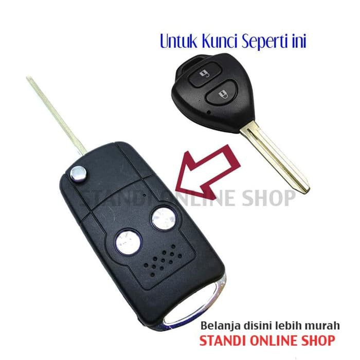 Casing Kunci Lipat Flip Key Kunci Toyota Innova Yaris Fortuner 2 T