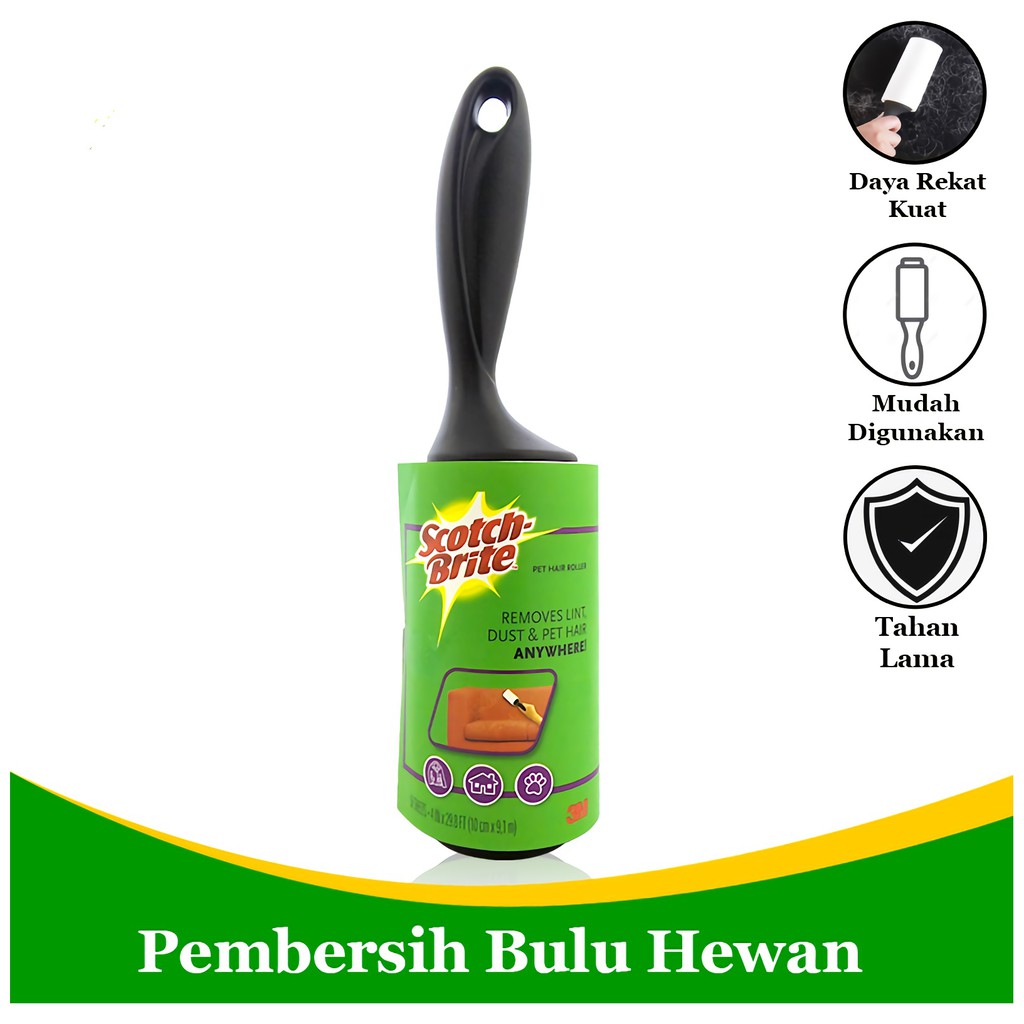 ROLL PEMBERSIH PENGANGKAT BULU HEWAN RAMBUT HALUS 3M SCOTCH BRITE LINT ROLLER 836R