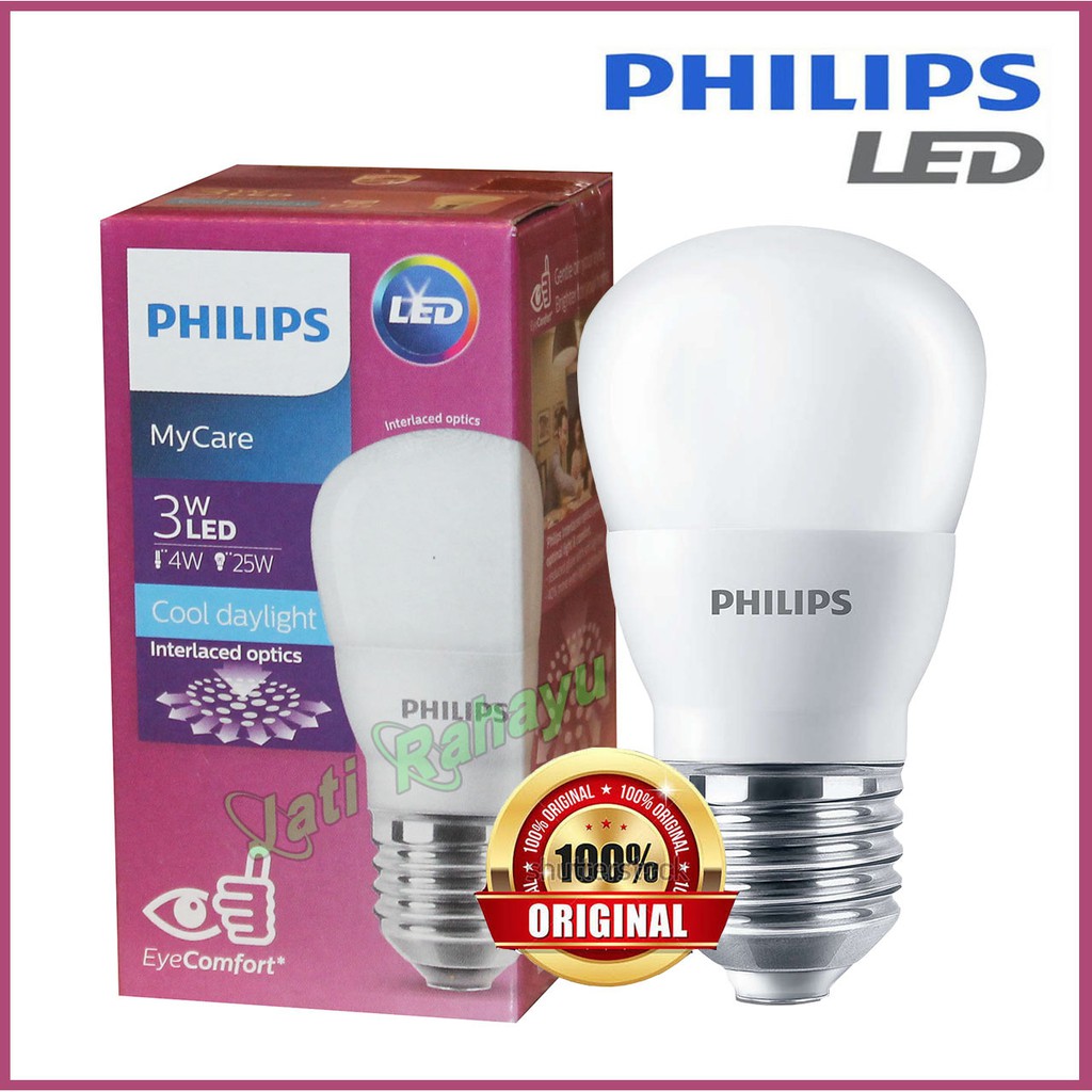 PHILIPS LAMPU LED BULB 3W 3 Wat COOL DAYLIGHT (PUTIH)