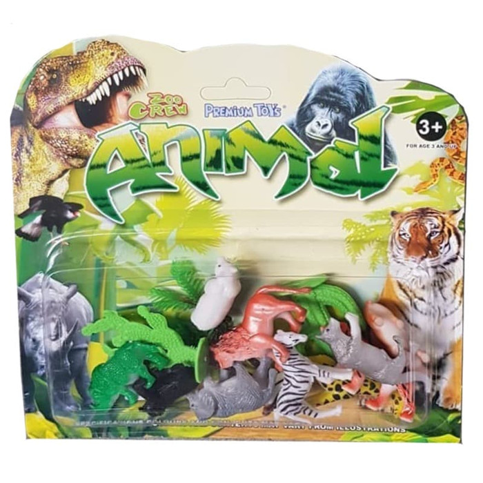 Mainan Anak Figure Set Wild Animal Zoo Hewan Liar Singa Gajah Harimau
