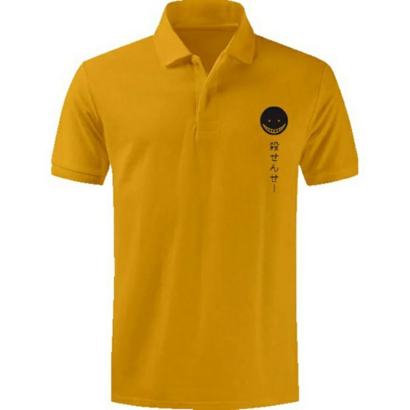 Kaos Kerah pria baju POLO Korosensei S baju kaos cowok Polo korosensei S pakaian atasan pria polo