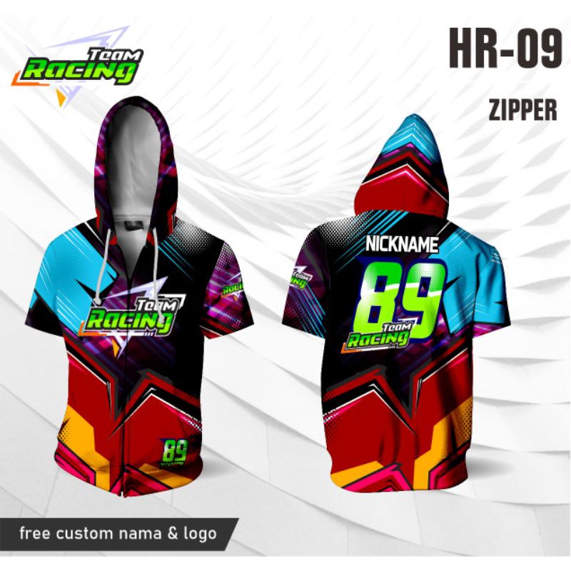 baju racing Jersey Hoodie zipper