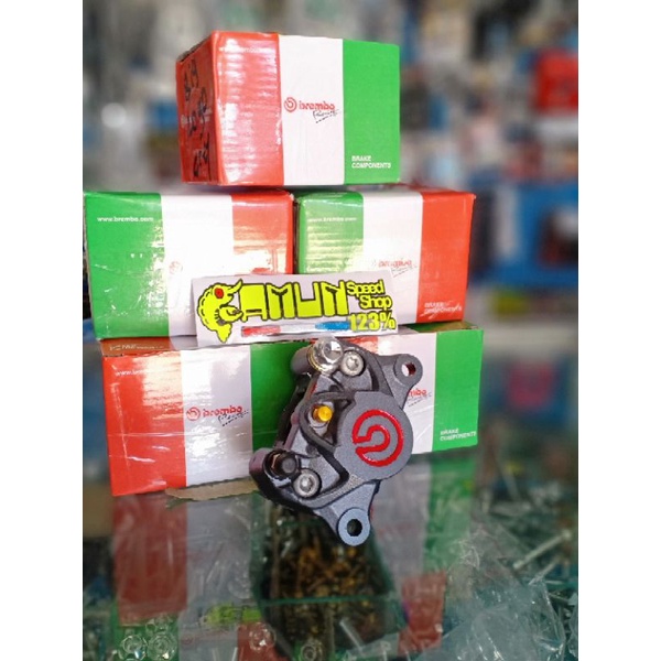 kaliper brembo 2p grey big logo red kaliper brembo 2 piston grey thailand