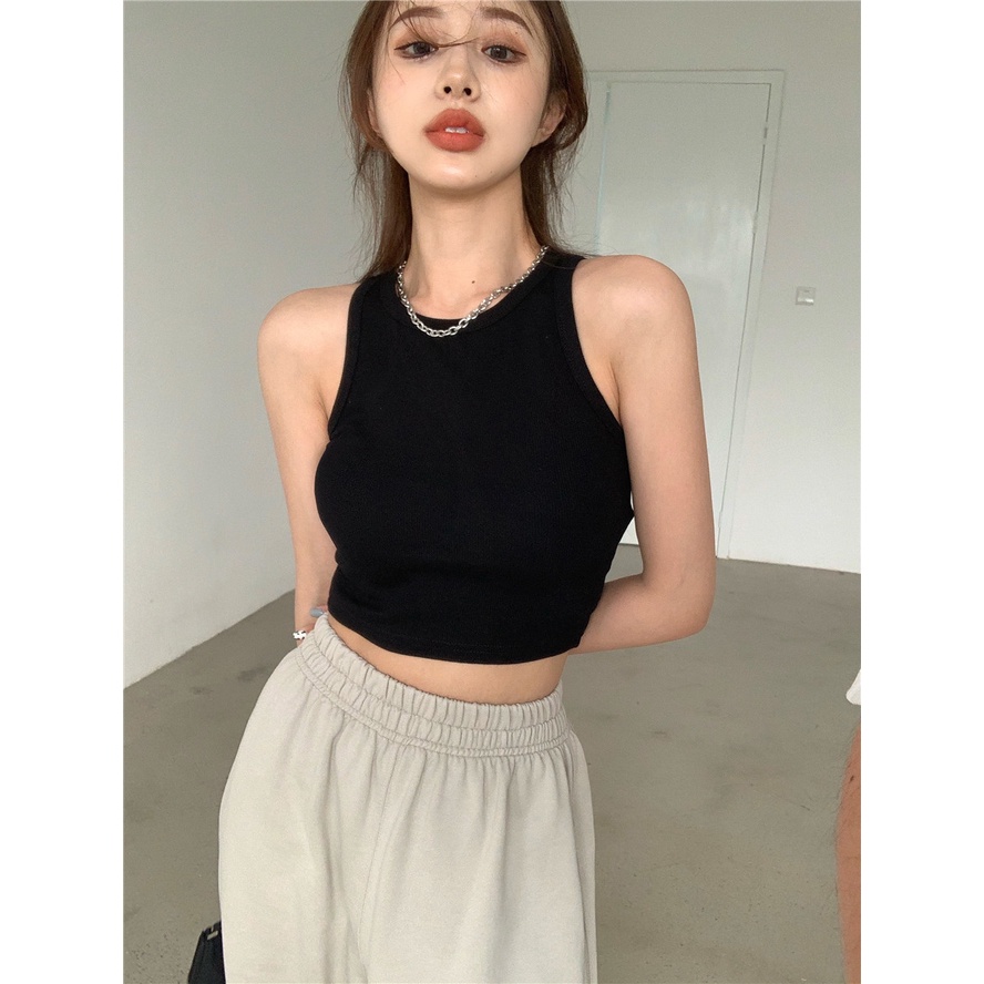 Tanktop Wanita Polos Crop Top Korean Style Baju Wanita