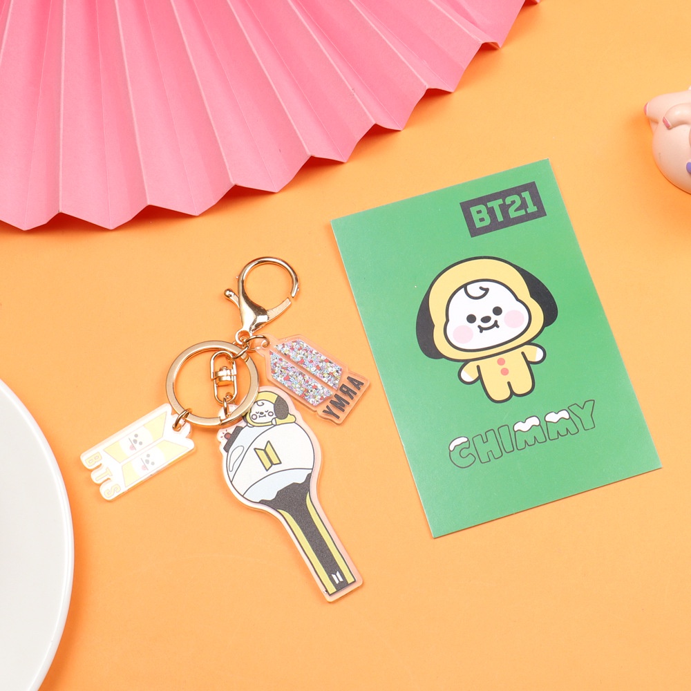 Bts ARMY Gantungan Kunci Lucu Kartun Keliling Liontin Aksesoris Acrylic Keychain In Stock New Arrival