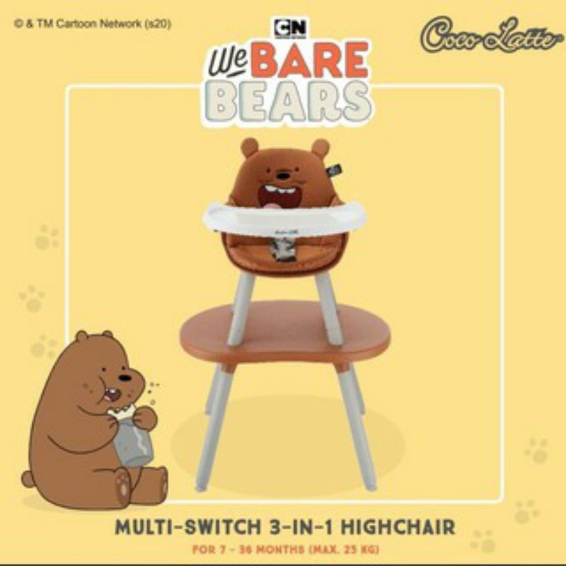 Cocolatte High Chair Multi Switch We Bare Bears