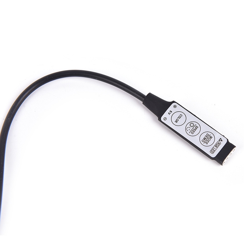 (LUCKID) Controller Lampu Strip LED RGB DC 5V 3 Tombol 4 Pin Dengan Port USB