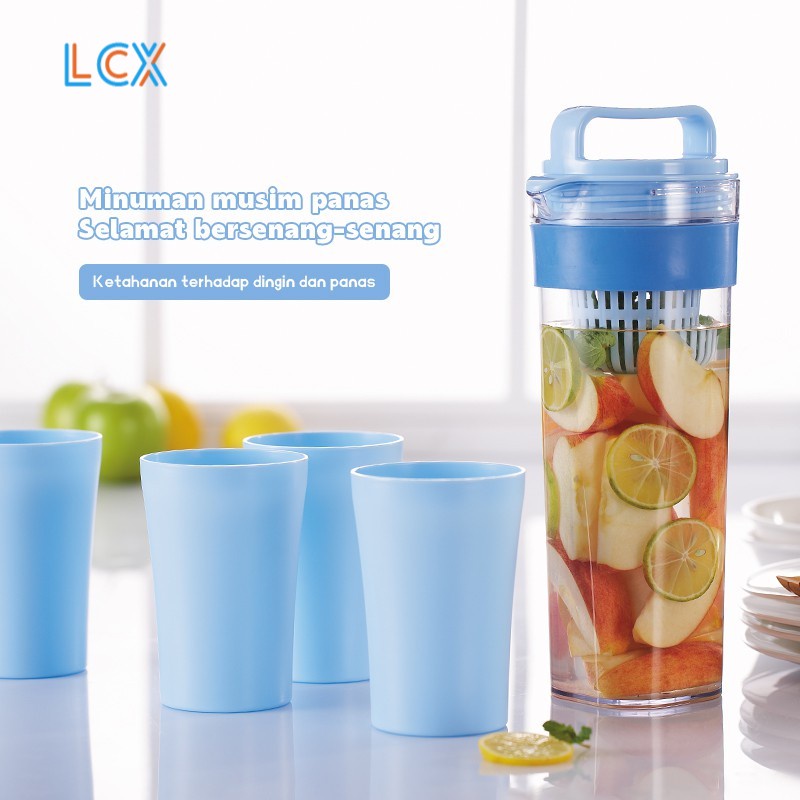 LCX Teko Plastik Tempat Air Minum Teko Gelas Cangkir Isi 5pcs Plastic Pitcher VS-31