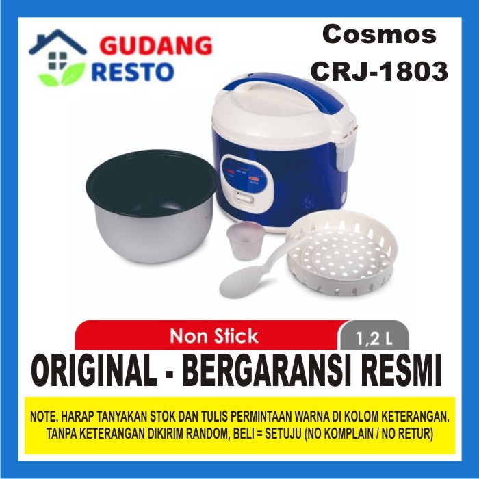 Cosmos Rice Cooker Magic Com CRJ 1803 1.2 L 3 in 1 anti lengket