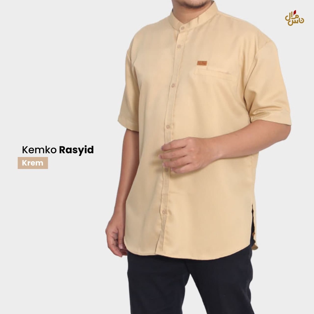 Baju Koko Kurta Polos Pria Model Rasyid Tersedia Warna Hitam/Putih/Biru Langit/Hijau Muda/Krem Bahan Katun Toyobo