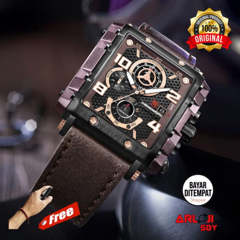 JAM TANGAN PRIA T5 H 3864G CHRONO ORIGINAL TAHAN AIR FREE BOX PAPPER BAG || FREE GELANG T5 H3864