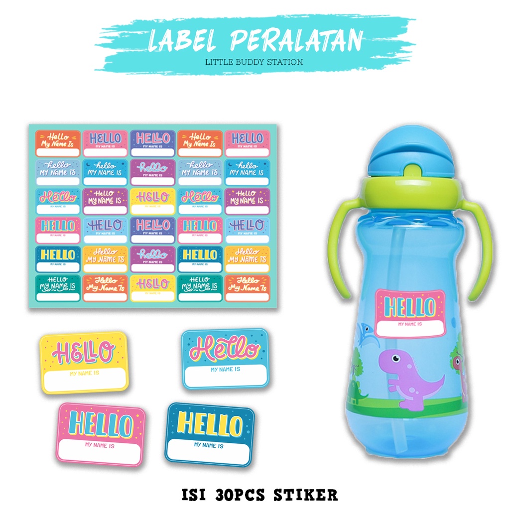 

Stiker Sticker Label Nama Peralatan Perlengkapan Buku Anak Waterproof Anti Air - Hello My Name