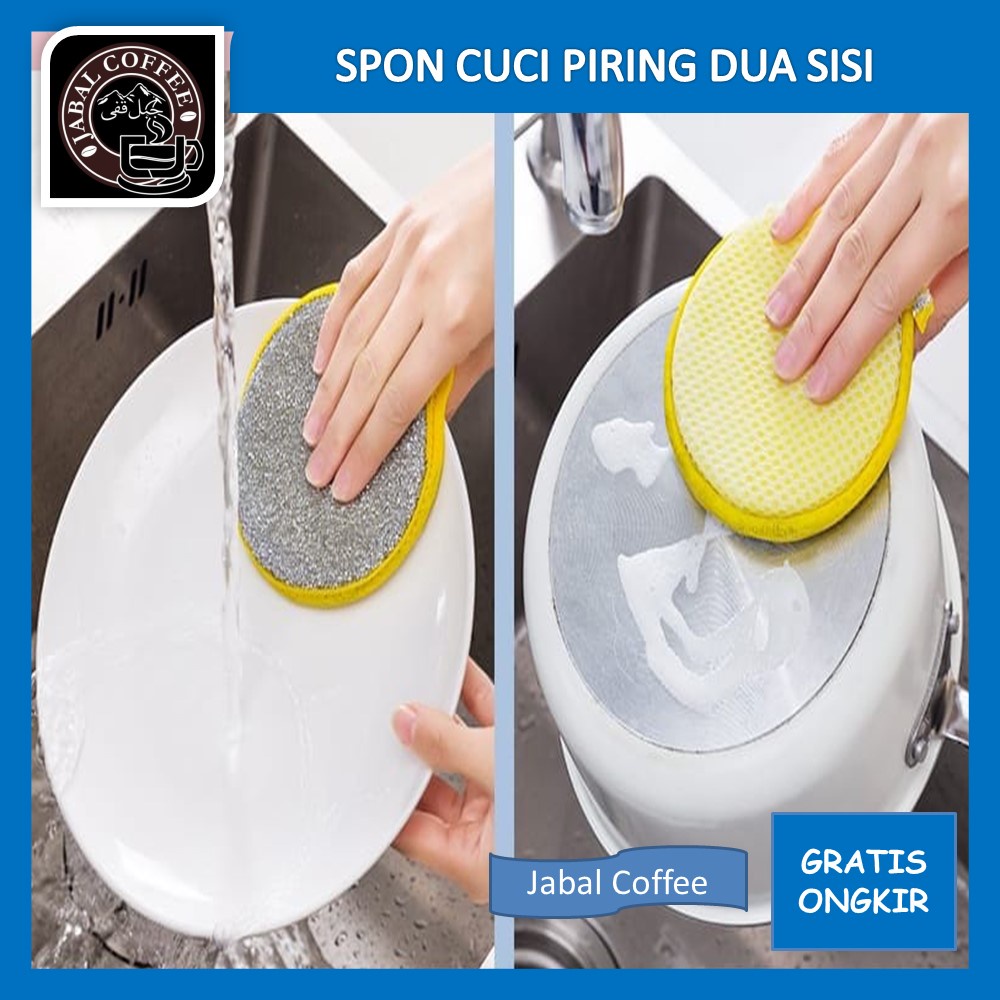 Spon Cuci Sisi Halus Sisi Halus Dan Kasar / Spons Cuci Piring Panci / Spons Bulat