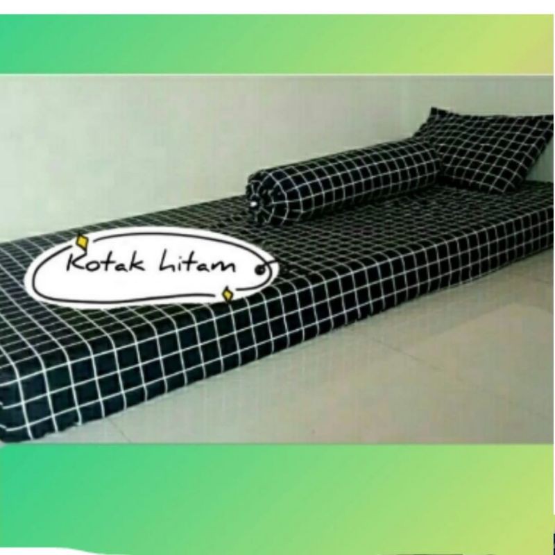 sprei karet sudut set bantal 1 guling 1 90x200x15,100*200*15 &amp; 120*200*15