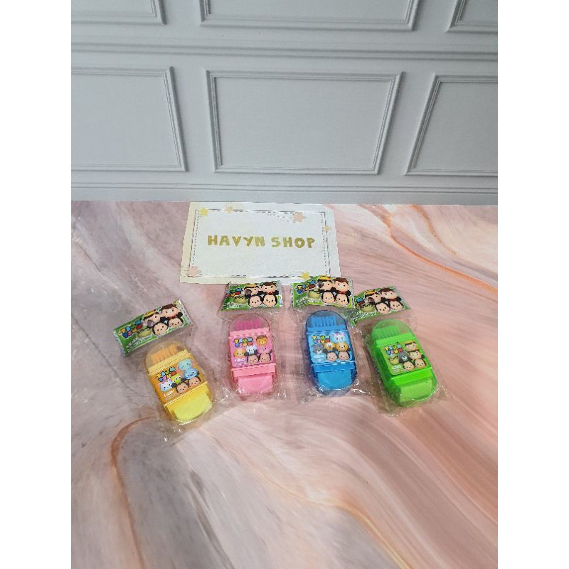 serutan 3 IN 1/serutan + hapusan + sikat/rautan sikat lucu/orotan anak-Tsum - Tsum