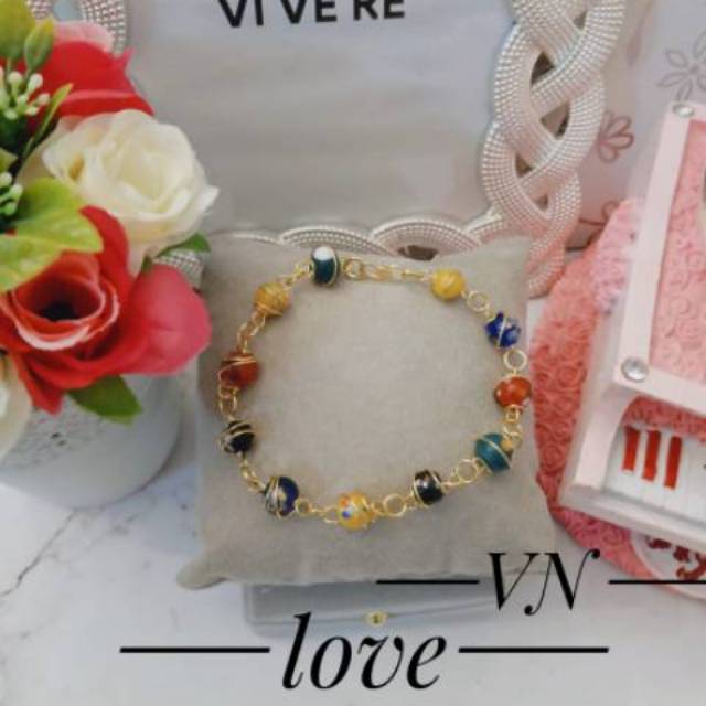 Xuping gelang tangan bola lapis emas 24k 1412